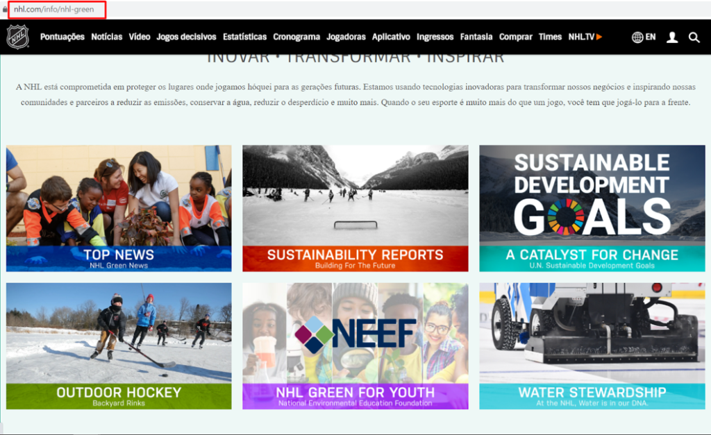 Sustentabilidade em Grandes Eventos Esportivos - NHL