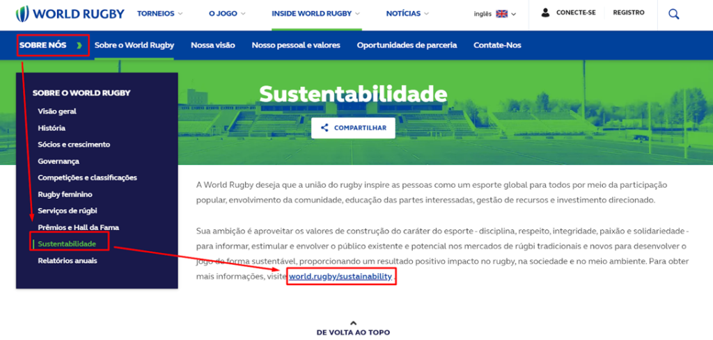 Sustentabilidade em Grandes Eventos Esportivos - Rugby